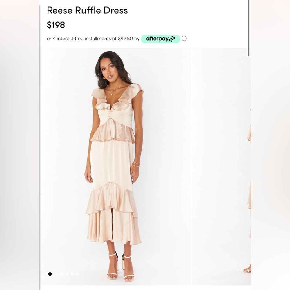 Show Me Your Mumu Reese Ruffle Dress Champagne